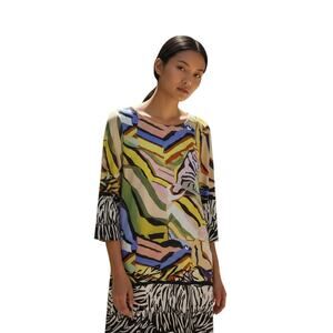Isle by Melis Kozan Colorful Zebra Large Artsy Shift Dress Maximalist Resortwear